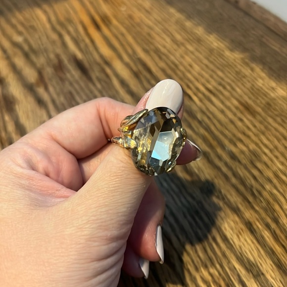 Vintage massive smoky quartz crystal ring - Picture 5 of 8